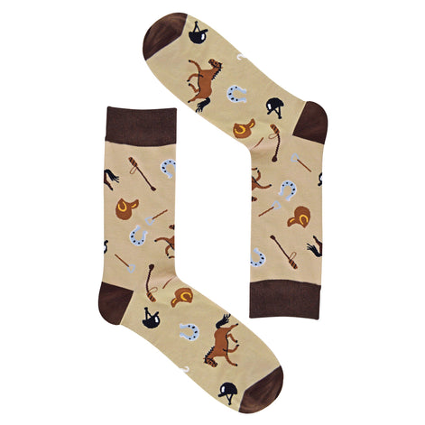 1 Pack Men's & Ladies Sports Themed Crew Cotton Socks