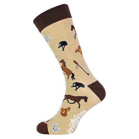 1 Pack Men's & Ladies Sports Themed Crew Cotton Socks