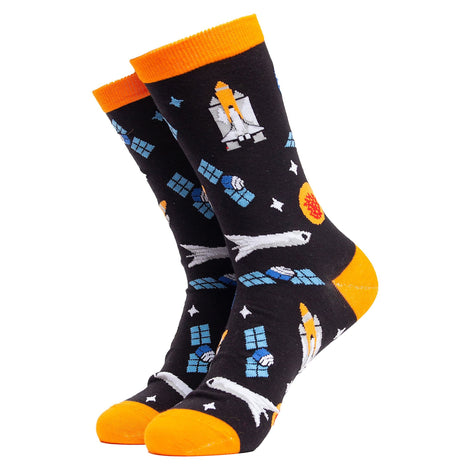 1 Pack Men's & Ladies Space Themed Crew Cotton Socks