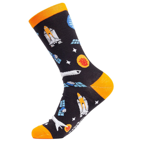 1 Pack Men's & Ladies Space Themed Crew Cotton Socks