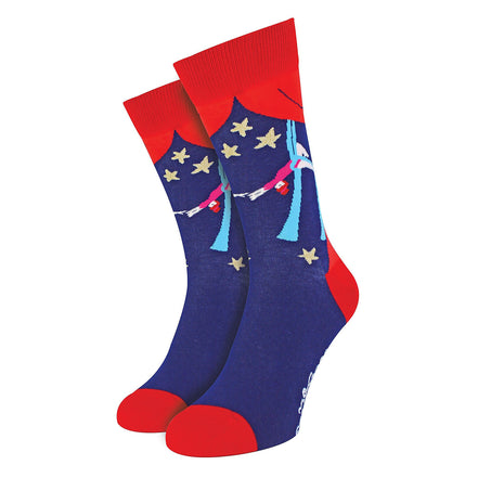 1 Pack Men's & Ladies Sports Themed Crew Cotton Socks