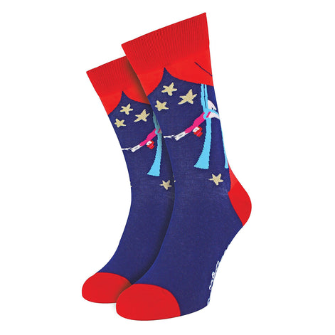 1 Pack Men's & Ladies Sports Themed Crew Cotton Socks