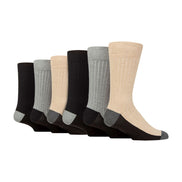 6 Pairs Mens Multipack Outdoor Cotton Boot Socks for Ultimate Hiking Comfort