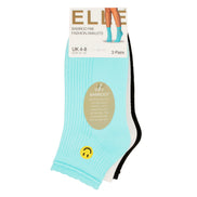 3 Pack Ladies Ribbed Anklet Socks with Frill Welt - Soft Stylish Everyday Fit