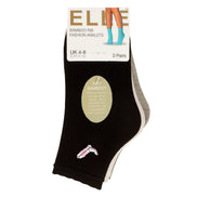 3 Pack Ladies Ribbed Anklet Socks with Frill Welt - Soft Stylish Everyday Fit