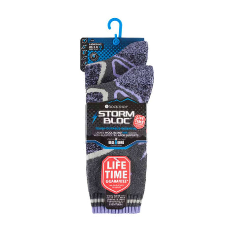 2 Pack Ladies Wool Blend Hiking Socks with Arch Support