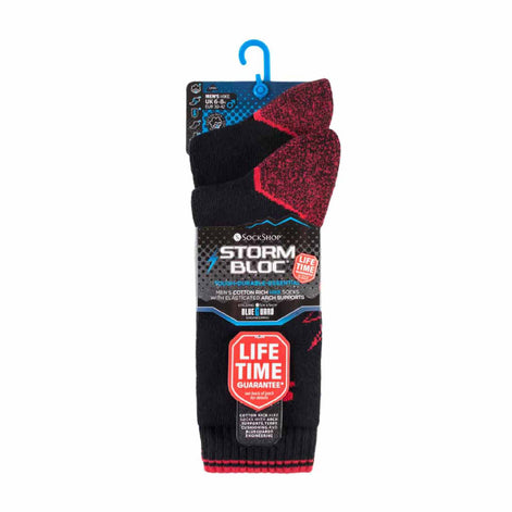 2 Pack Men's Heavy Duty Reinforced Cotton Socks for Boots