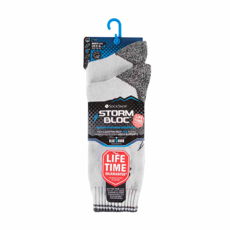 2 Pack Men's Heavy Duty Reinforced Cotton Socks for Boots