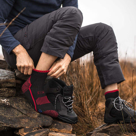 1 Pack Men's Cotton Reinforced Ankle Hiking Walking Trekking Socks