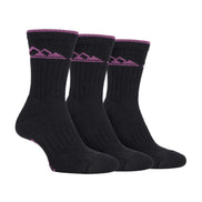 3 Pack Ladies Cushion Sole Outdoor Cotton Rich Hiking Boot Socks