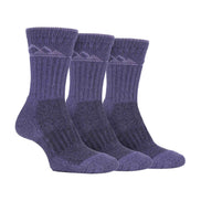 3 Pack Ladies Cushion Sole Outdoor Cotton Rich Hiking Boot Socks