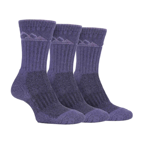 3 Pack Ladies Cushion Sole Outdoor Cotton Rich Hiking Boot Socks