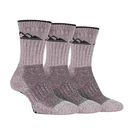 3 Pack Ladies Cushion Sole Outdoor Cotton Rich Hiking Boot Socks