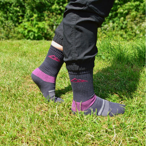 3 Pack Ladies Anti Blister Cotton Hiking Socks with Padded Sole