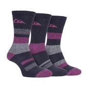 3 Pack Ladies Anti Blister Cotton Hiking Socks with Padded Sole