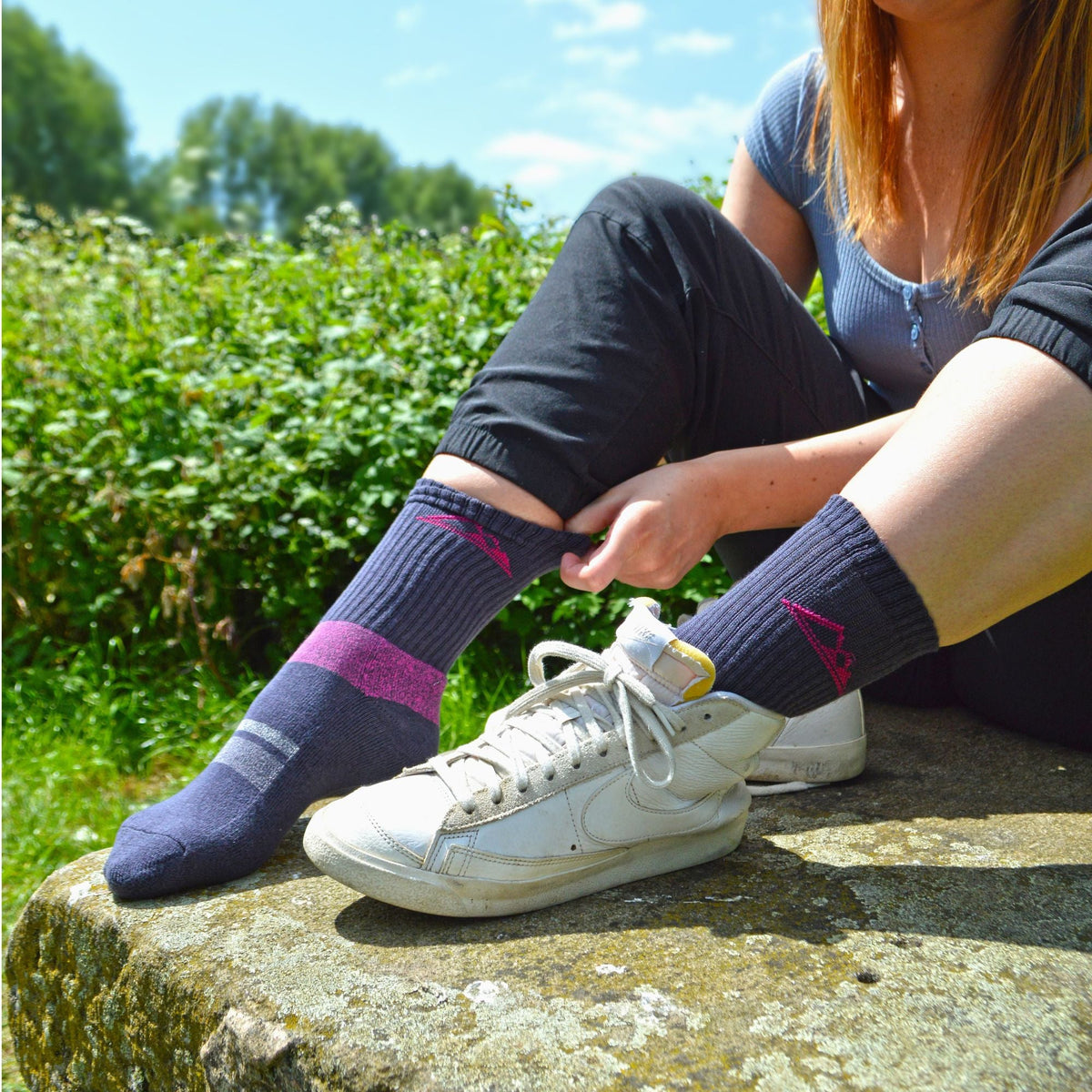 3 Pack Ladies Anti Blister Cotton Hiking Socks with Padded Sole