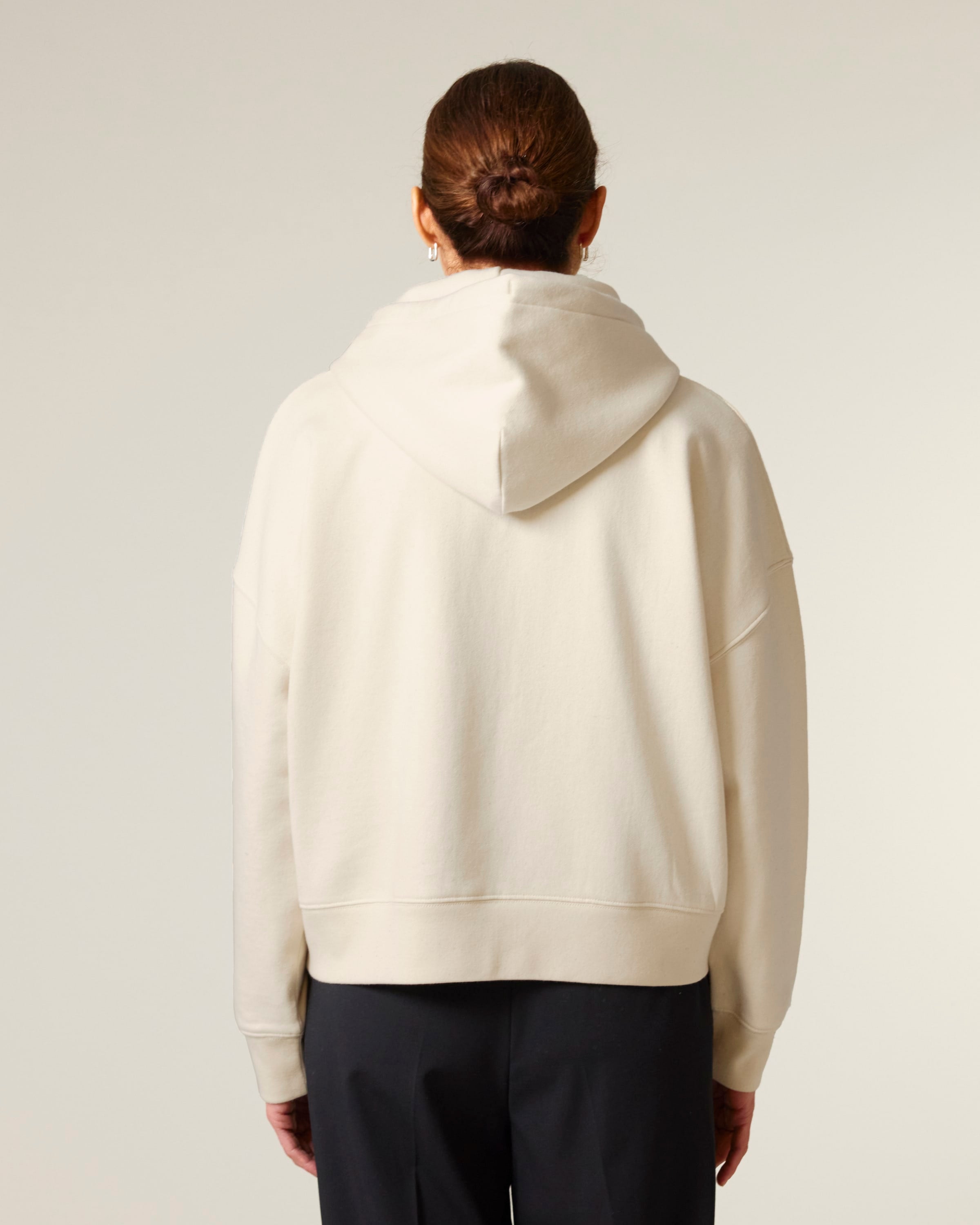 Organic Dropped Shoulder Zipped Hoodie: Women's