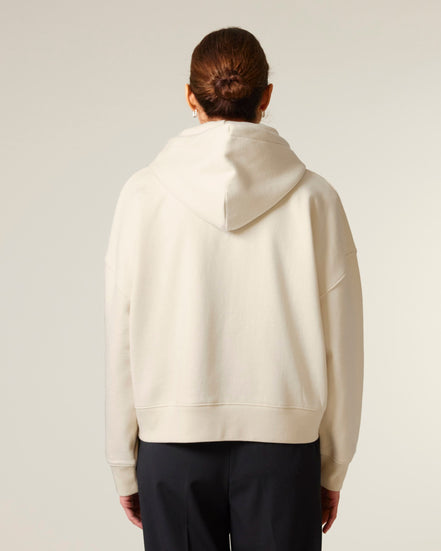 Organic Dropped Shoulder Zipped Hoodie: Women's