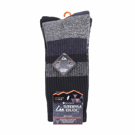 3 Pack Men's Cushion Sole Cotton Hiking Socks