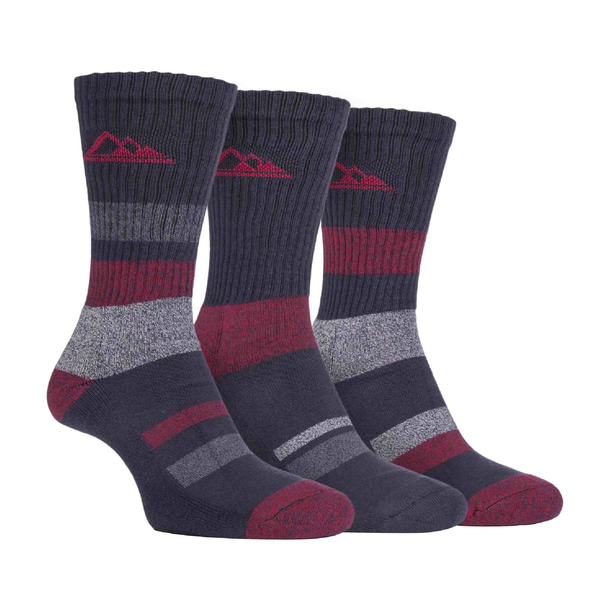 3 Pack Men's Cushion Sole Cotton Hiking Socks