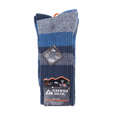 3 Pack Men's Cushion Sole Cotton Hiking Socks