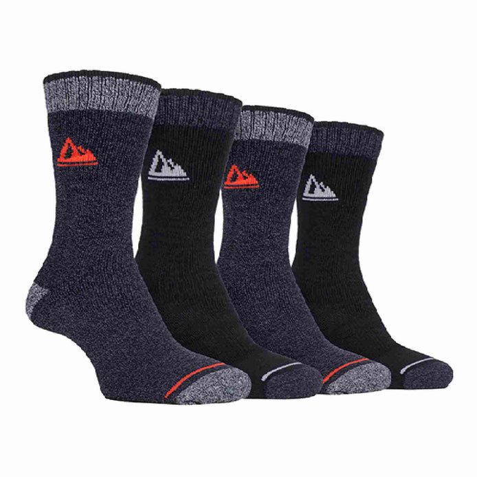 4 Pack Men's Cushion Sole Hiking Work Boot Socks