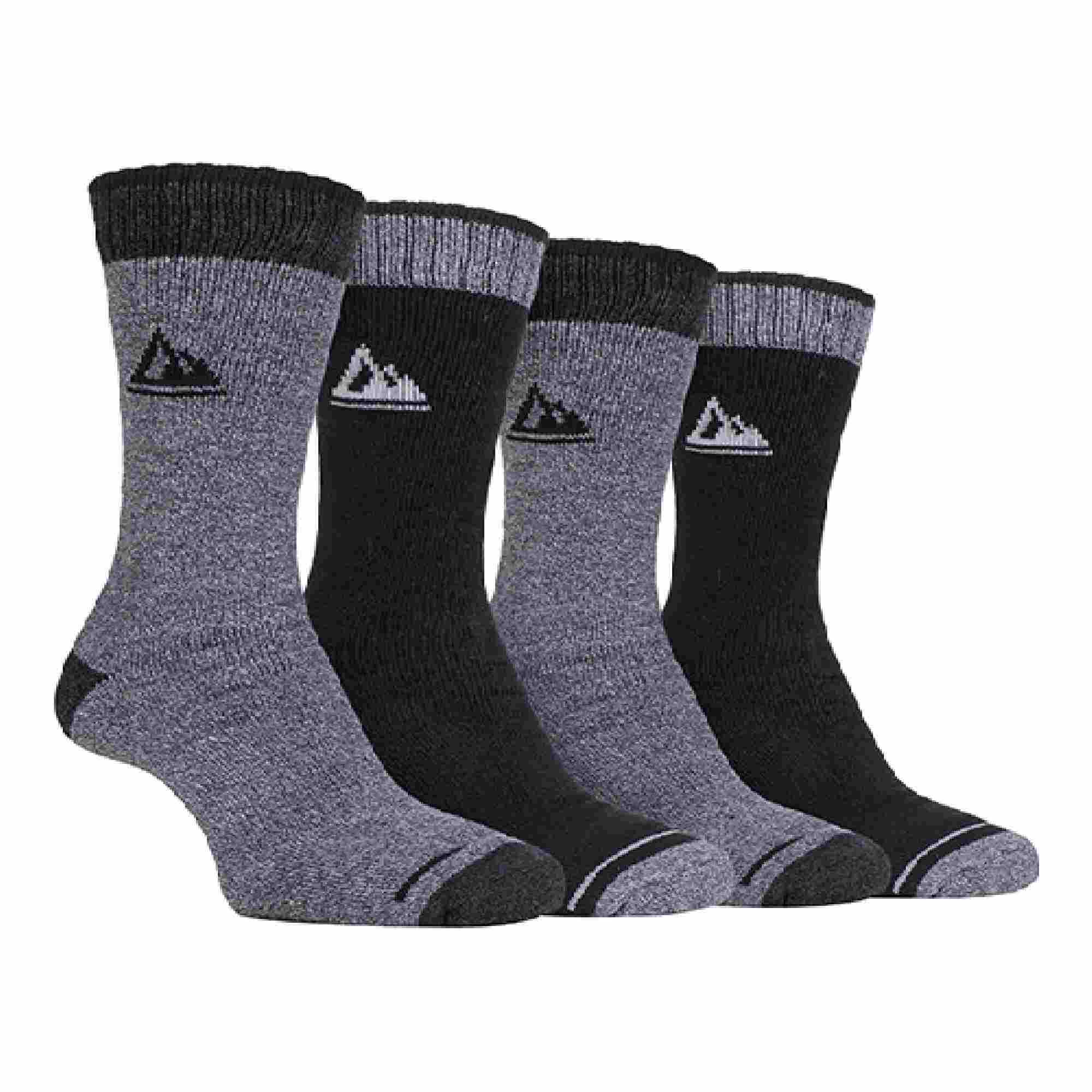 4 Pack Men's Cushion Sole Hiking Work Boot Socks