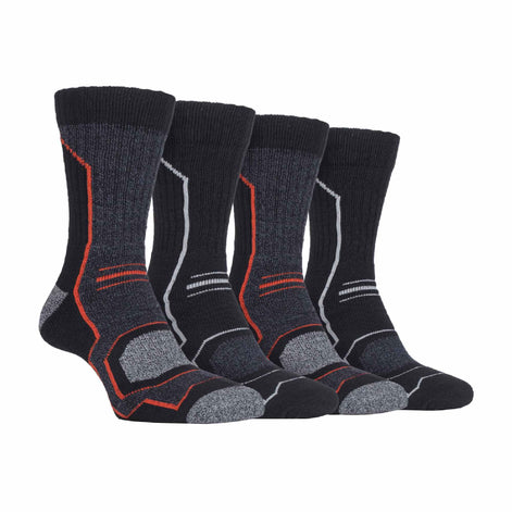 4 Pack Men's Cushioned Anti Blister Hiking Socks