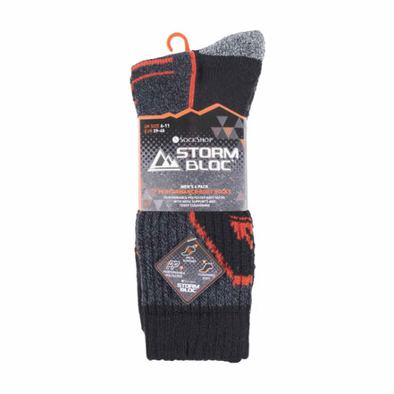 4 Pack Men's Cushioned Anti Blister Hiking Socks