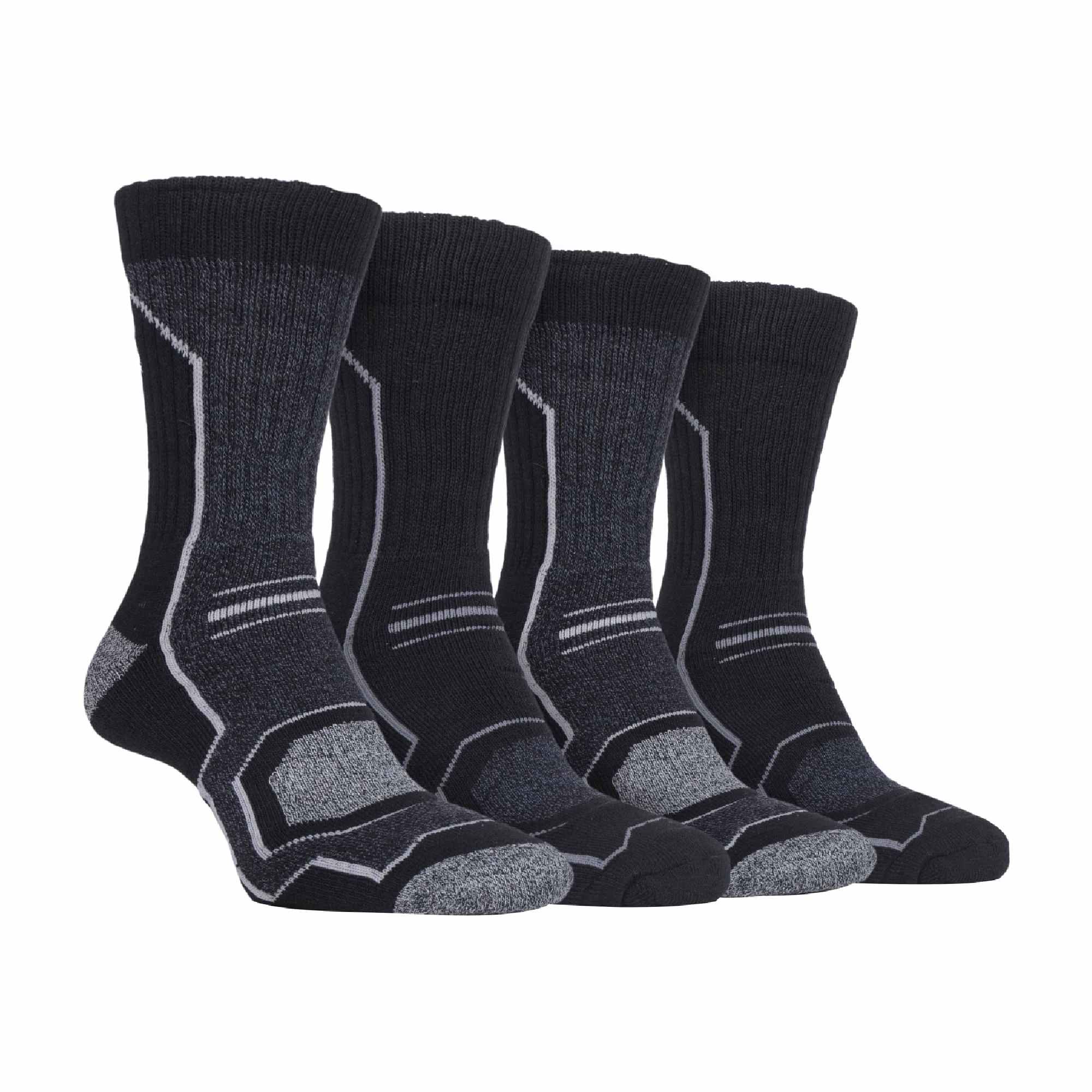 4 Pack Men's Cushioned Anti Blister Hiking Socks