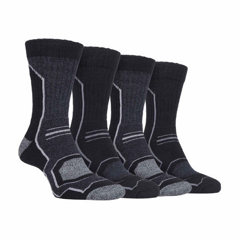 4 Pack Men's Cushioned Anti Blister Hiking Socks