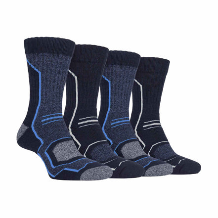 4 Pack Men's Cushioned Anti Blister Hiking Socks