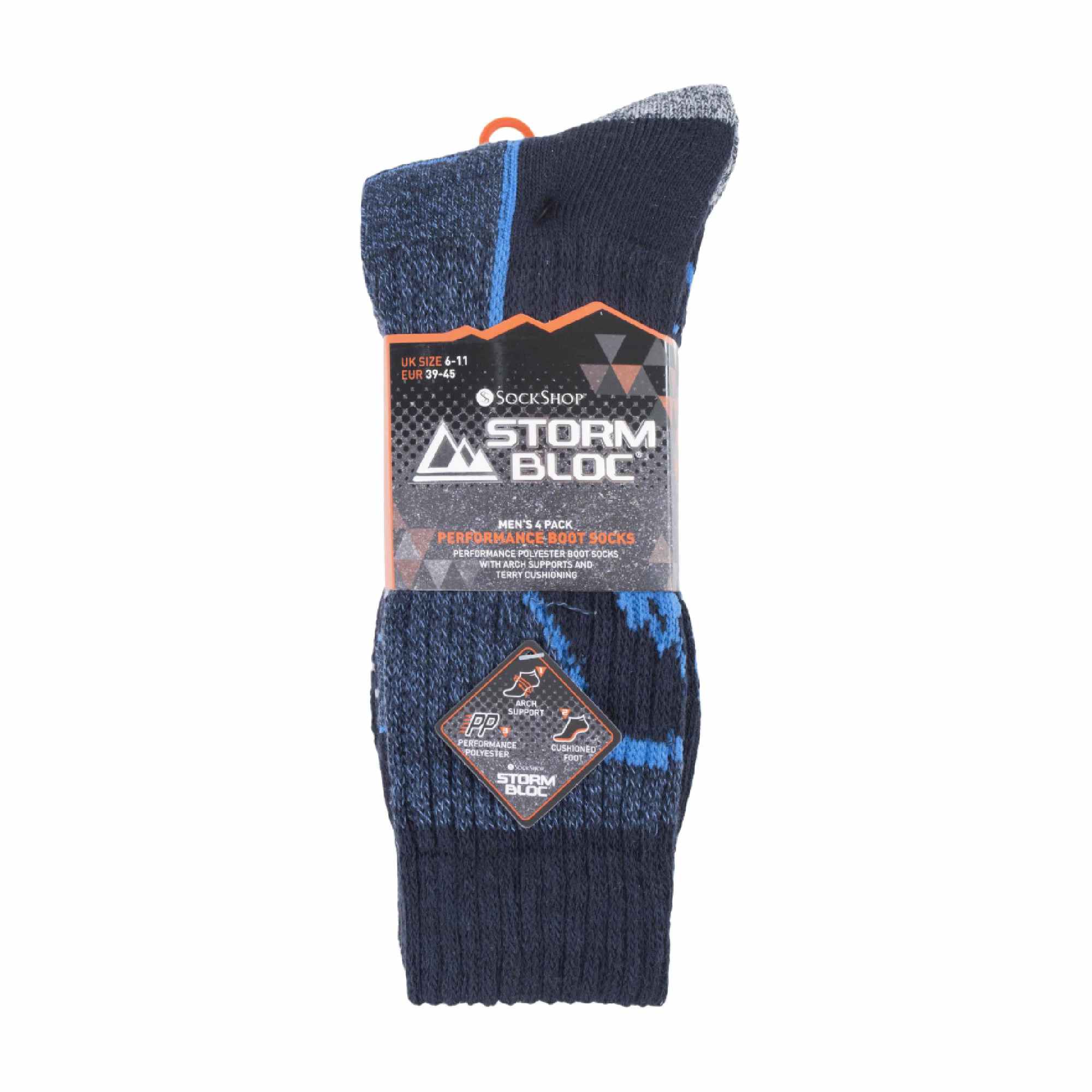 4 Pack Men's Cushioned Anti Blister Hiking Socks