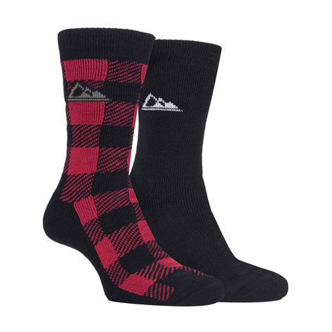 2 Pack Men's Thick Cushioned Patterned Winter Warm Thermal Boot Socks for Hiking