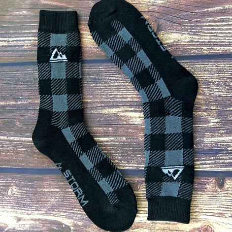 2 Pack Men's Thick Cushioned Patterned Winter Warm Thermal Boot Socks for Hiking