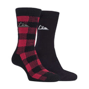 2 Pack Men's Thick Cushioned Patterned Winter Warm Thermal Boot Socks for Hiking
