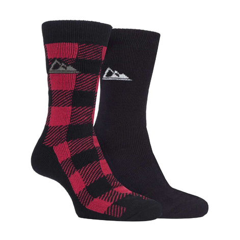 2 Pack Men's Thick Cushioned Patterned Winter Warm Thermal Boot Socks for Hiking