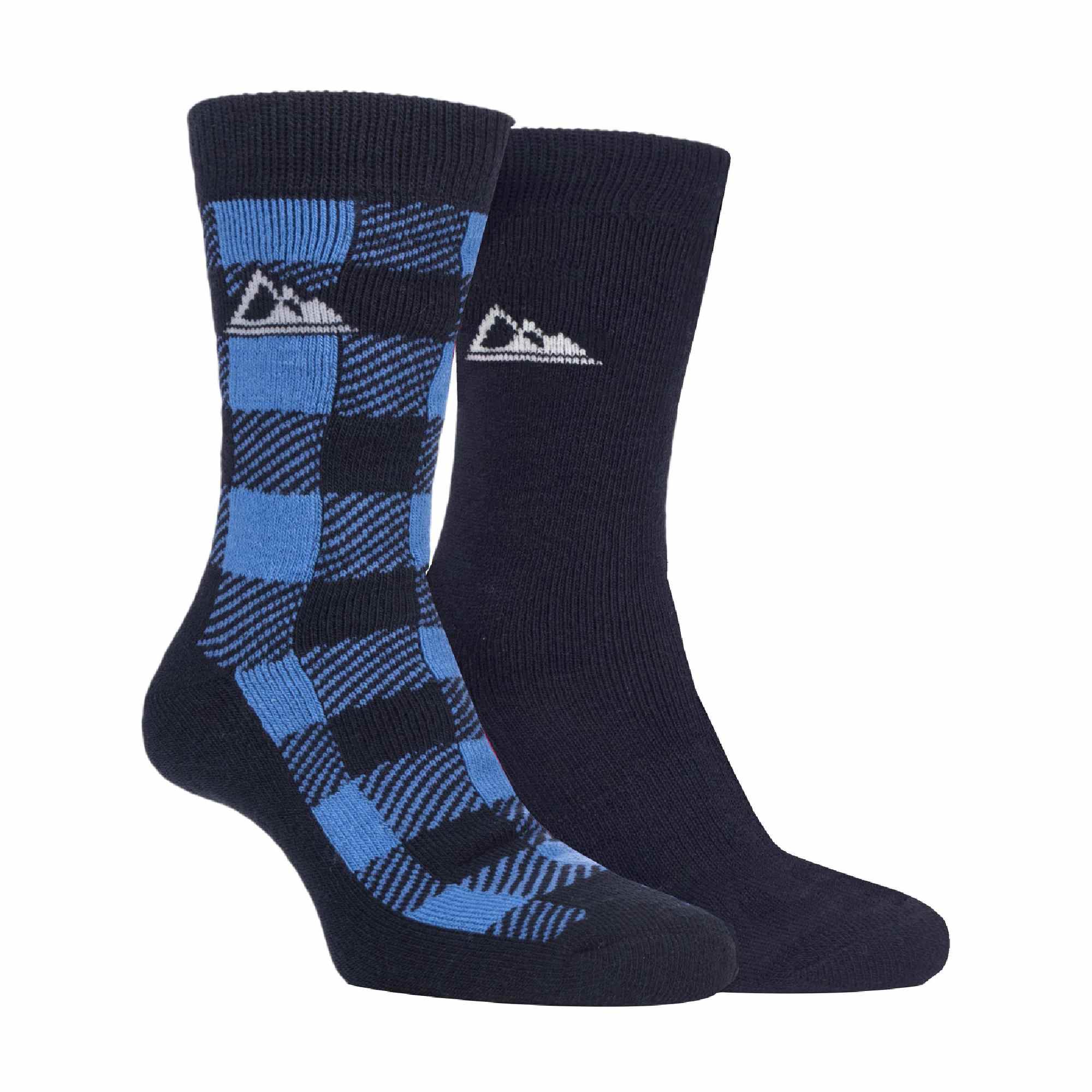 2 Pack Men's Thick Cushioned Patterned Winter Warm Thermal Boot Socks for Hiking