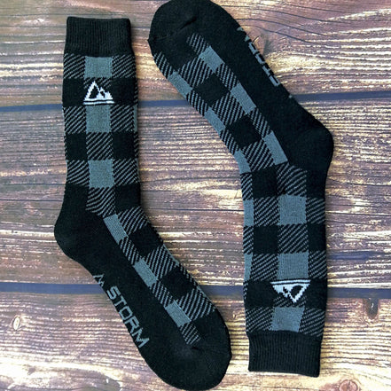 2 Pack Men's Thick Cushioned Patterned Winter Warm Thermal Boot Socks for Hiking