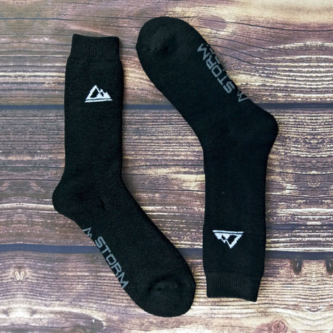 2 Pack Men's Thick Cushioned Patterned Winter Warm Thermal Boot Socks for Hiking
