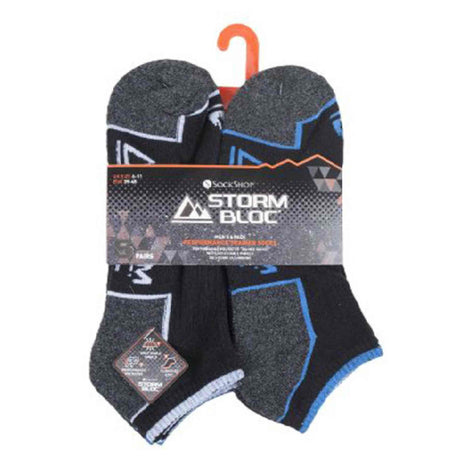 6 Pack Men's Cushioned Sole Running Low Cut Trainer Socks
