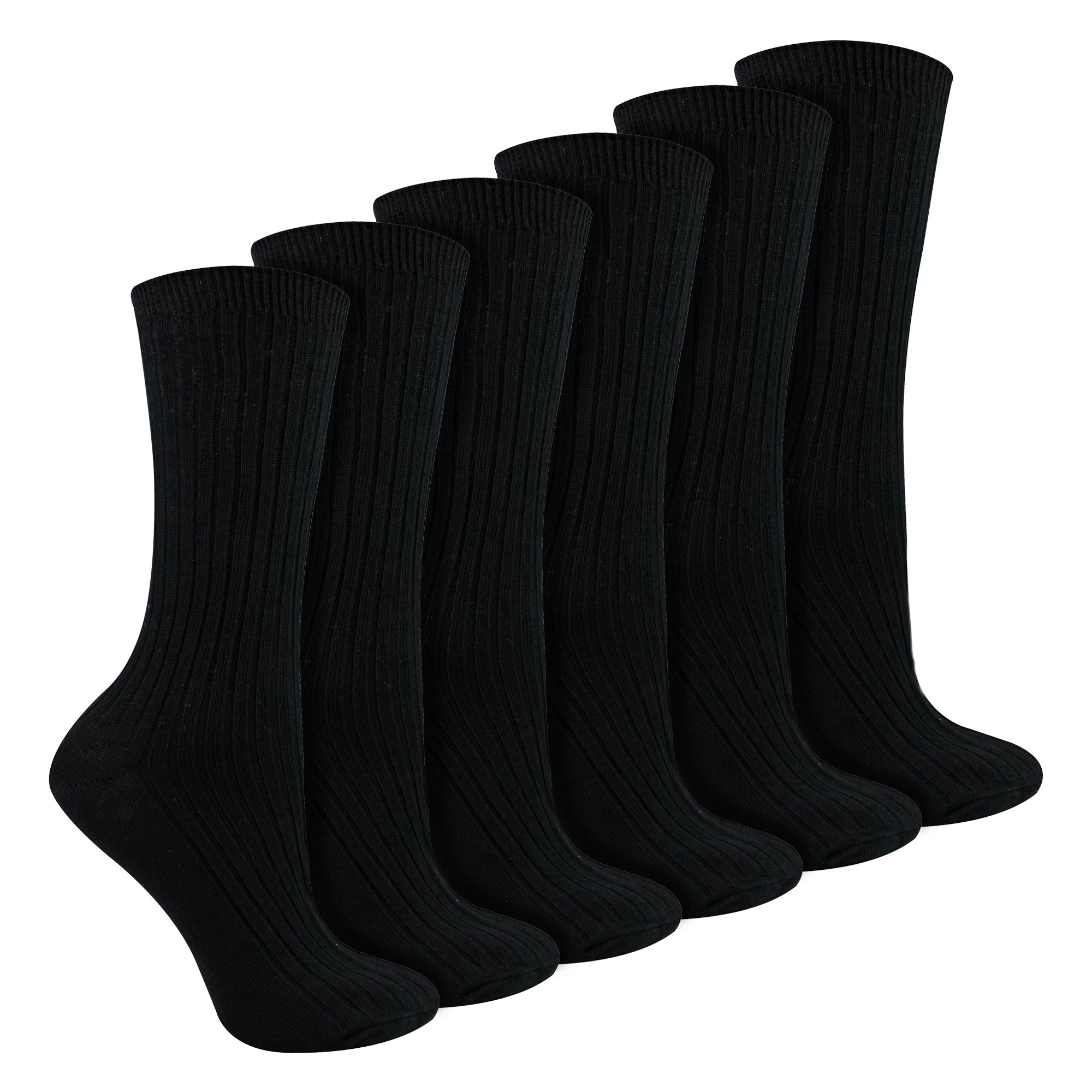 Ladies 6 Pack 100% Cotton Breathable Soft Socks