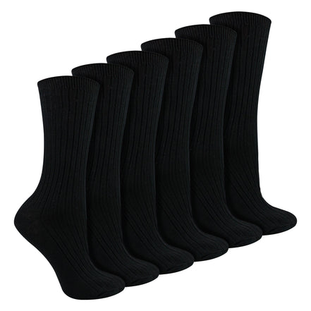 Ladies 6 Pack 100% Cotton Breathable Soft Socks