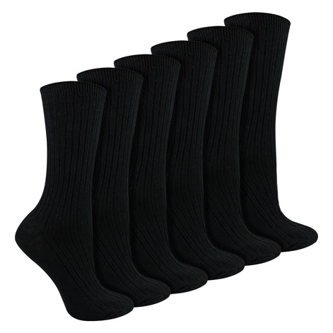 Ladies 6 Pack 100% Cotton Breathable Soft Socks