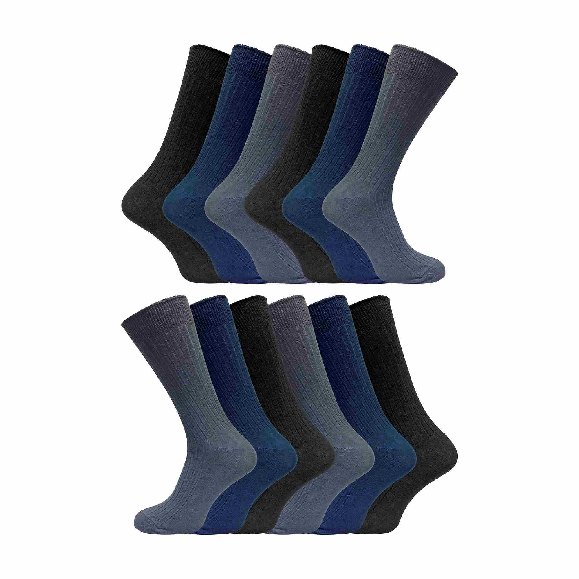 Mens Thin Soft Cotton Plain Coloured Socks (Multipack Options)