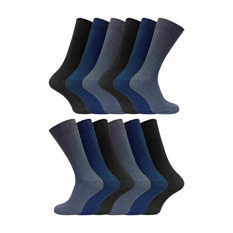Mens Thin Soft Cotton Plain Coloured Socks (Multipack Options)