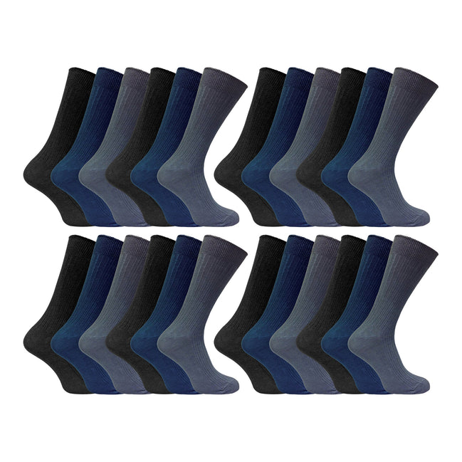 Mens Thin Soft Cotton Plain Coloured Socks (Multipack Options)