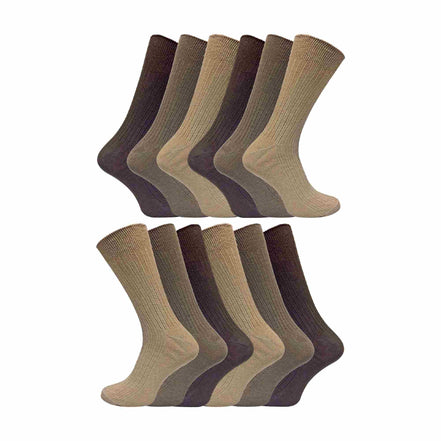 Mens Thin Soft Cotton Plain Coloured Socks (Multipack Options)