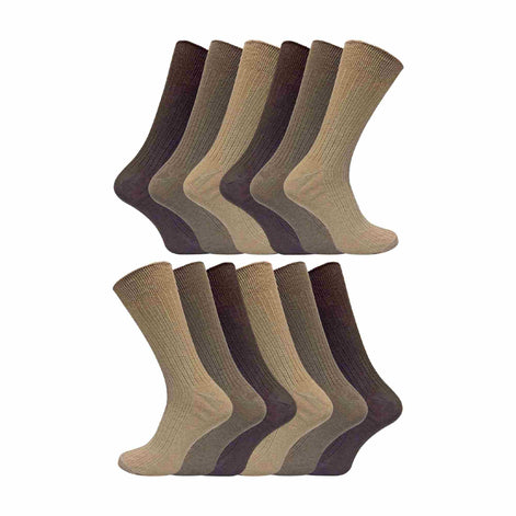 Mens Thin Soft Cotton Plain Coloured Socks (Multipack Options)