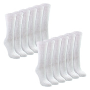 Ladies 12 Pack 100% Cotton Soft Breathable Socks